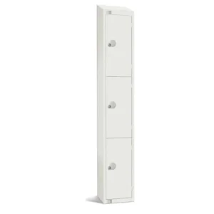 Elite Three Door Manual Combination Locker Locker White with Sloping Top