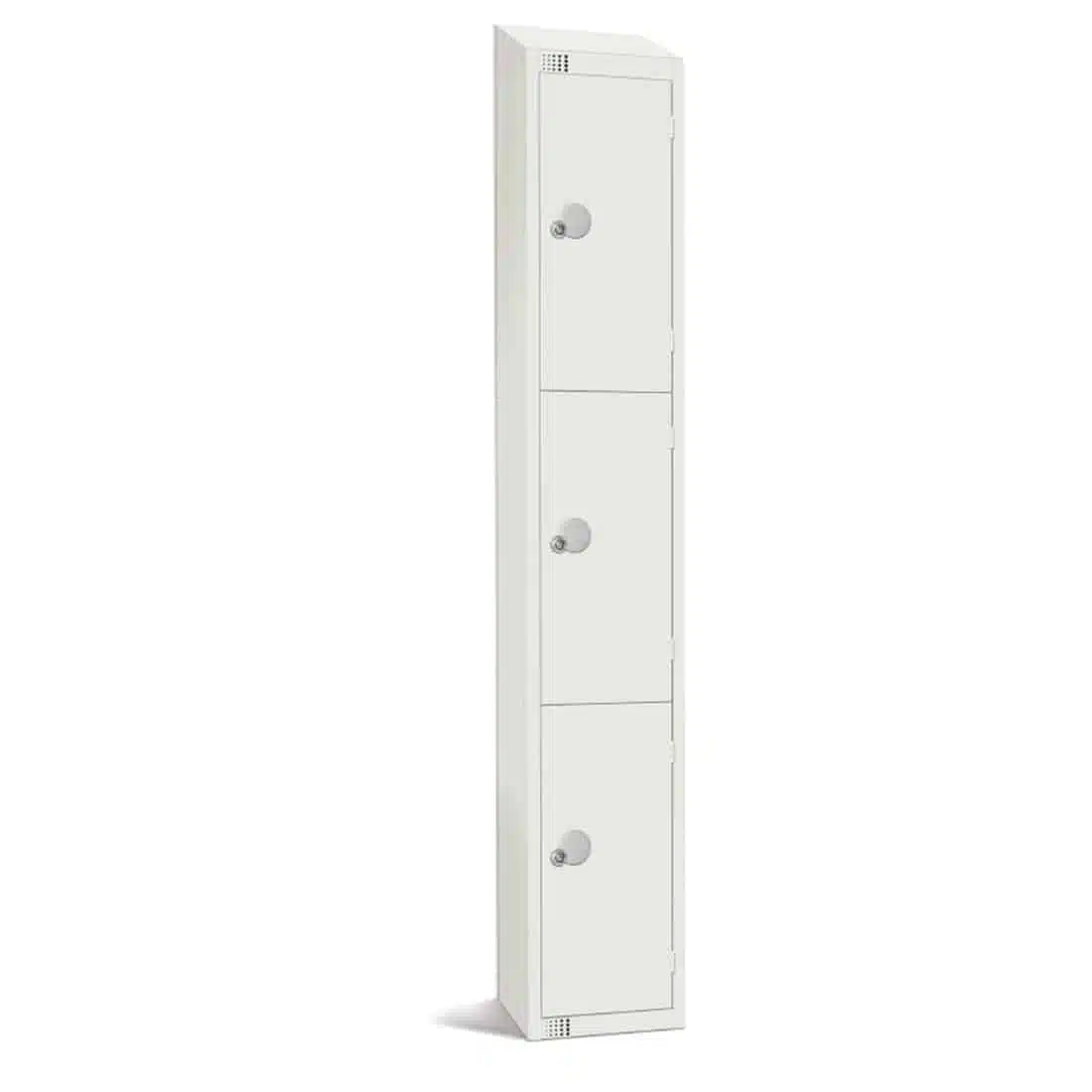 Elite Three Door Manual Combination Locker Locker White with Sloping Top