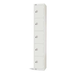 Elite Five Door Camlock Locker White