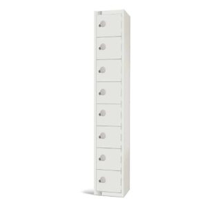 Elite Eight Door Camlock Locker White