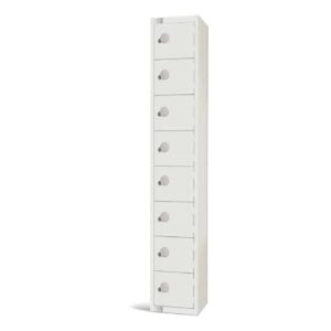 Elite Eight Door Coin Return Locker White