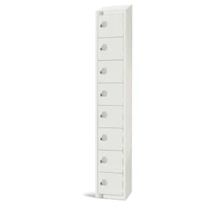 Elite Eight Door Electronic Combination Locker with Sloping Top White