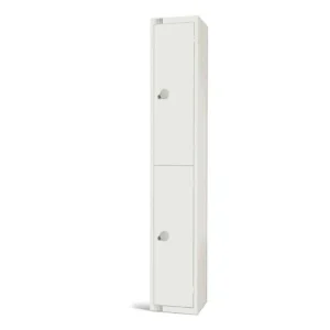 Elite Double Door Camlock Locker White