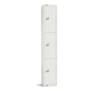 Elite Three Door Padlock Locker White