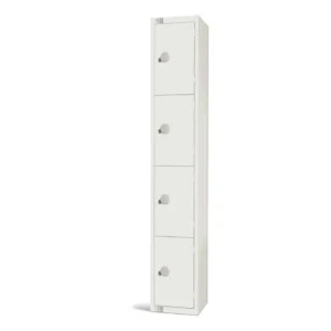 Elite Four Door Coin Return Locker White