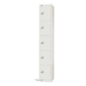 Elite Five Door Camlock Locker White