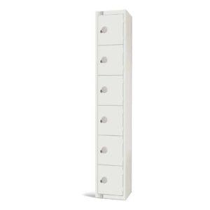 Elite Six Door Camlock Locker White