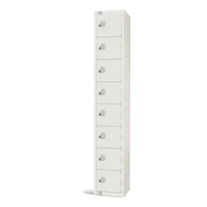 Elite Eight Door Coin Return Locker White
