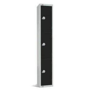Elite Three Door Padlock Locker Black