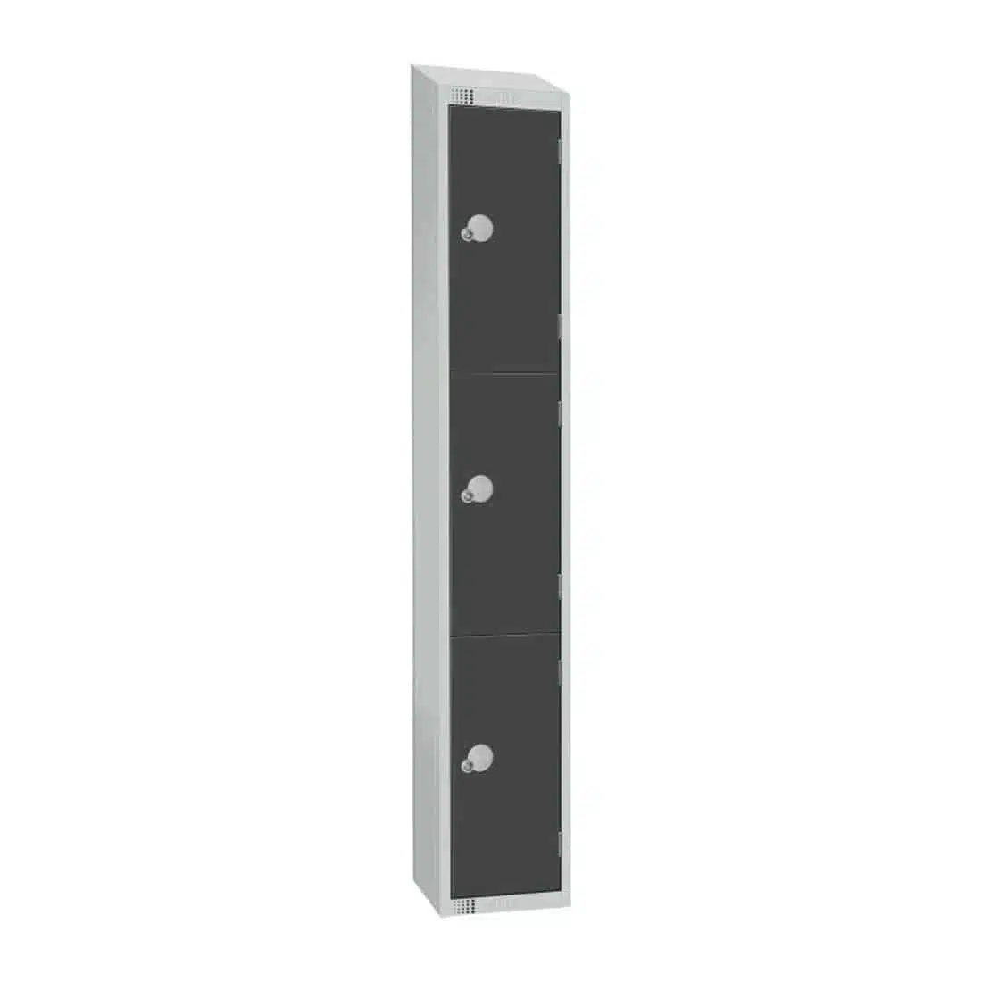 Elite Three Door Electronic Combination Locker with Sloping Top Graphite Grey