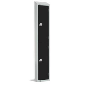 Elite Double Door Camlock Locker Black with Sloping Top