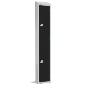 Elite Double Door Padlock Locker with Sloping Top Black
