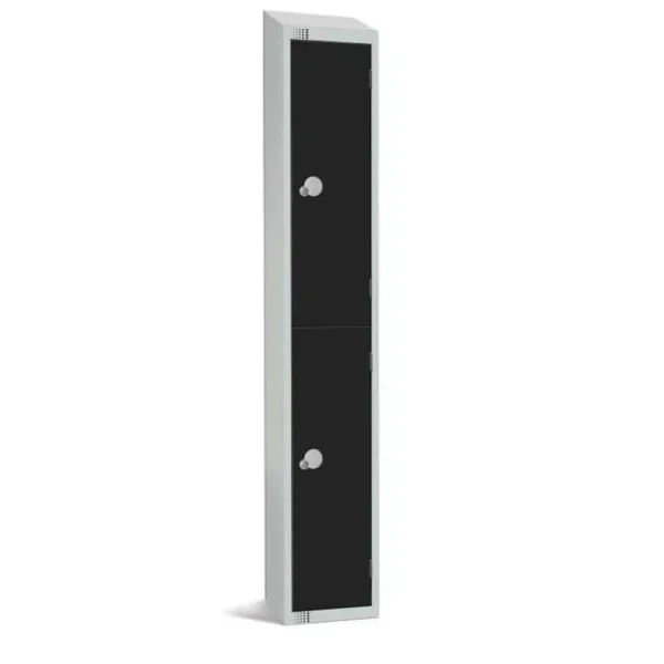 Elite Double Door Padlock Locker with Sloping Top Black