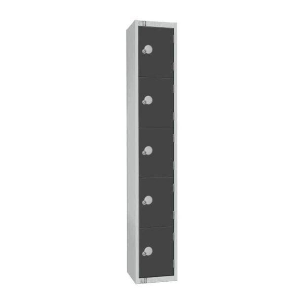 Elite Five Door Padlock Locker Graphite Grey