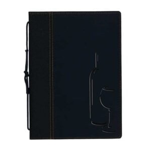 Securit Contemporary Wine List Cover Black A4