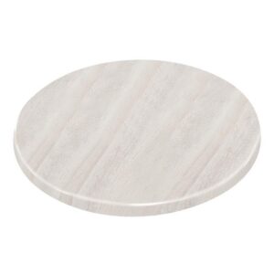 Bolero Pre-drilled Round Table Top Whitewash 600mm