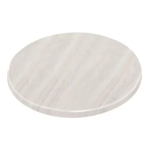 Bolero Pre-drilled Round Table Top Whitewash 600mm