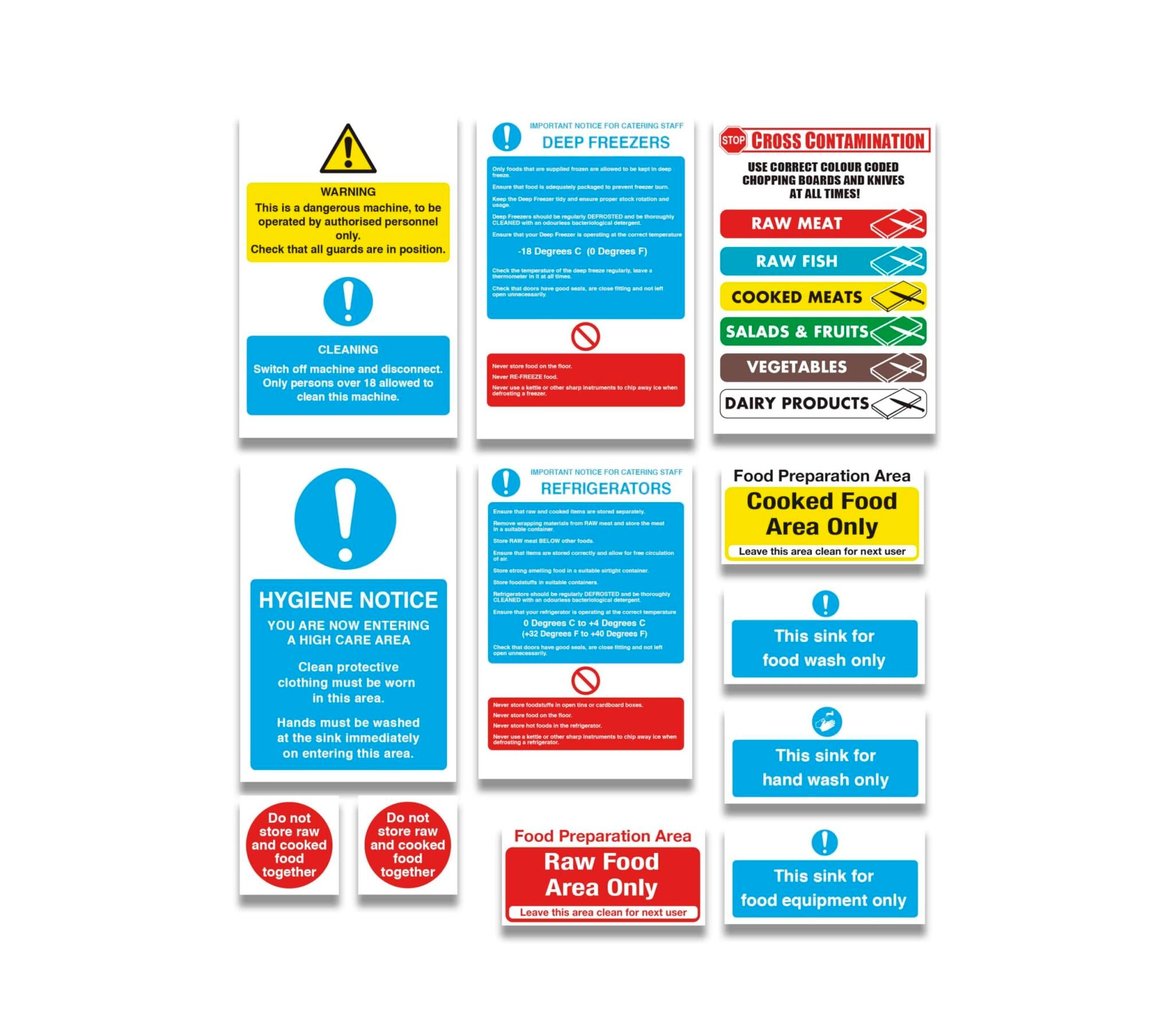 Health and Safety Signs Pack - Kitchen Sign Essentials