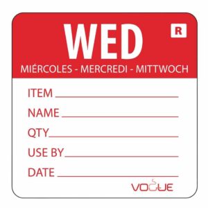 Vogue Removable Day of the Week Label Wednesday