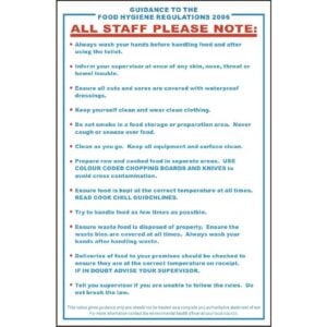 Vogue Food Safety Act 1995 Guidance Sign