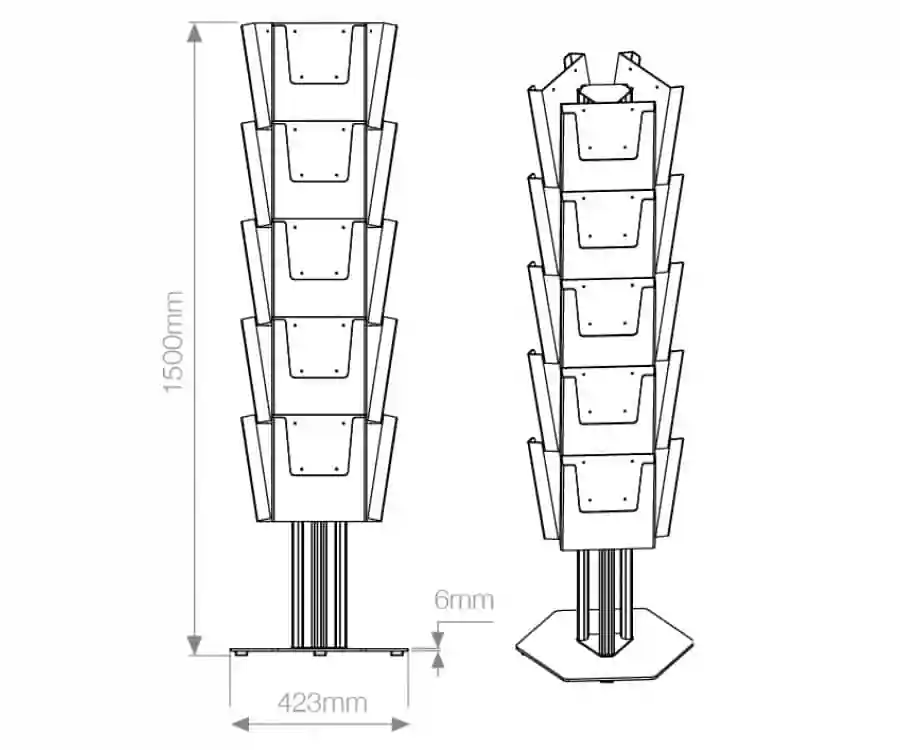 Triple Sided Brochure Stand