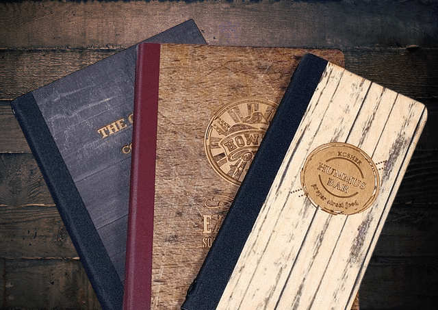Printed menu covers