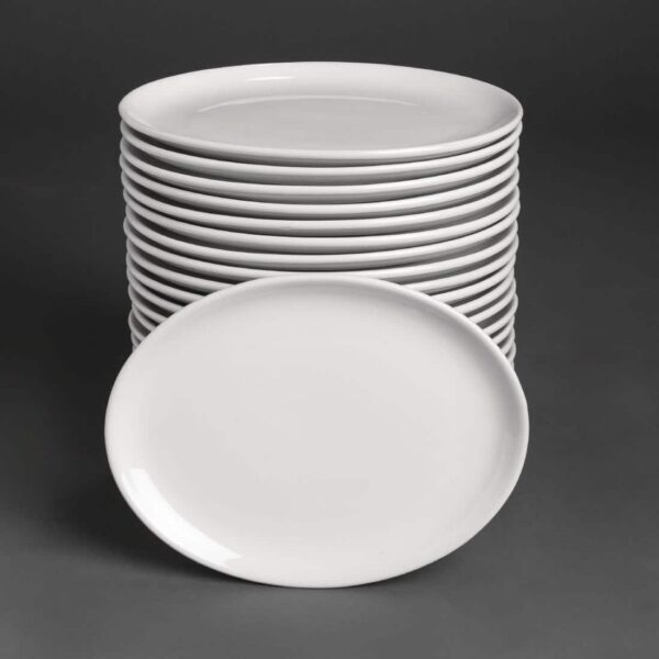 Bulk Buy Pack of 24 Athena Hotelware Oval Coupe Plates 254 x 197mm (CC211)