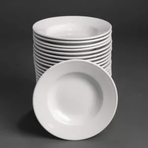Bulk Buy Pack of 24 Athena Hotelware Rimmed Soup Bowls 228mm