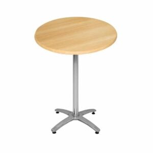 Special Offer Bolero Round 600mm Beech Bar Table with Aluminium Base Combo