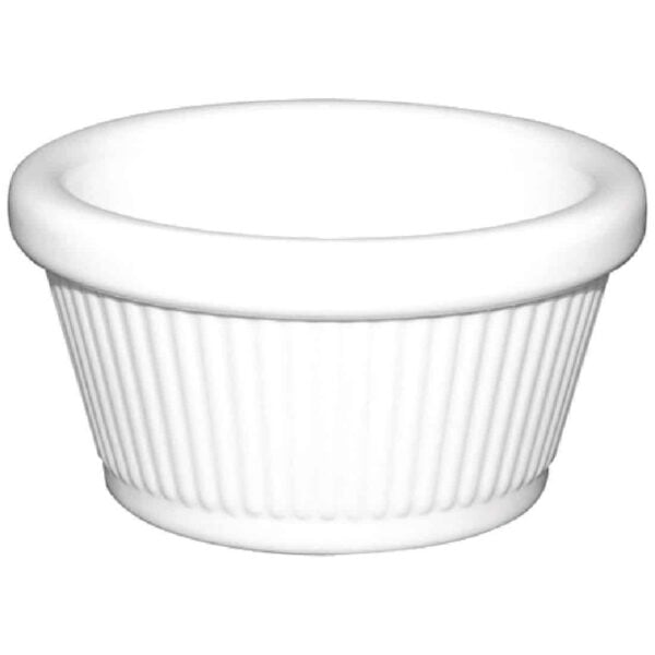 Kristallon Melamine Fluted Ramekins White 89mm