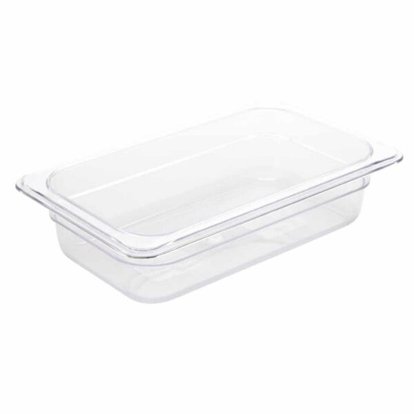 Vogue Polycarbonate 1/4 Gastronorm Container 65mm Clear