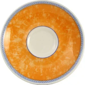 Churchill New Horizons Marble Border Espresso Saucers Orange 115mm