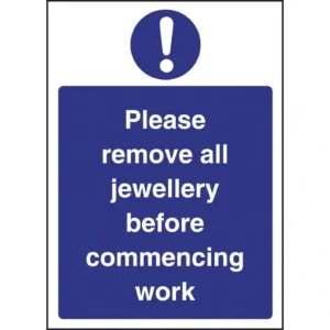 Remove Jewellery Sign