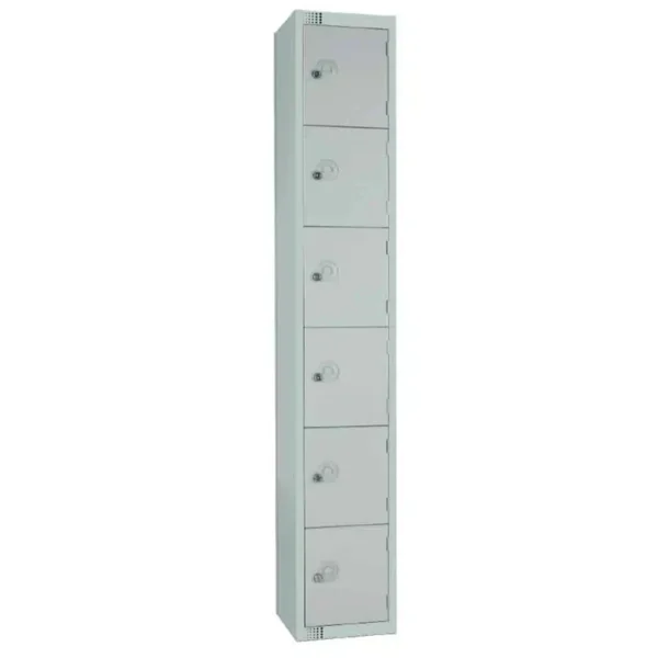 Elite Six Door Electronic Combination Locker with Sloping Top Grey