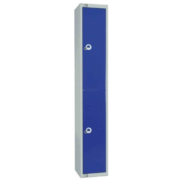Elite Double Door Manual Combination Locker Locker Blue with Sloping Top