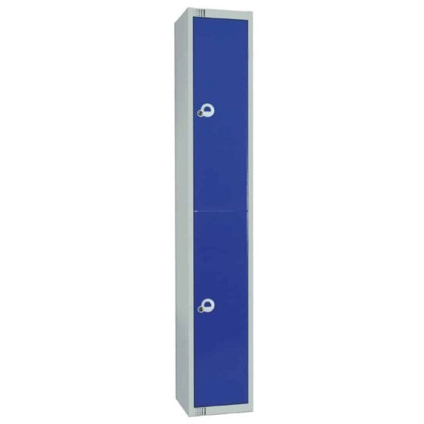 Elite Double Door Coin Return Locker Graphite Blue