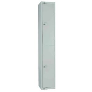 Elite Double Door Camlock Locker with Sloping Top Grey