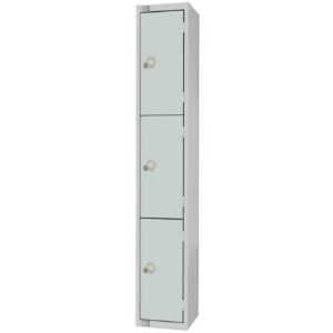 Elite Three Door Manual Combination Locker Locker Grey with Sloping Top
