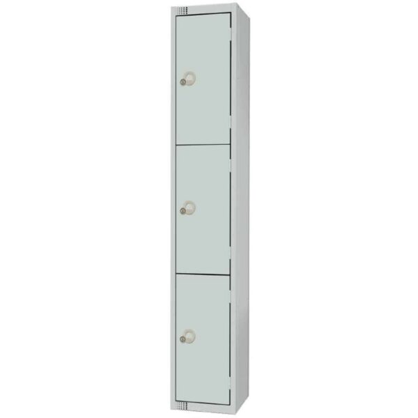 Elite Three Door Coin Return Locker Grey