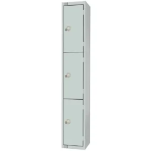 Elite Three Door Electronic Combination Locker with Sloping Top Grey