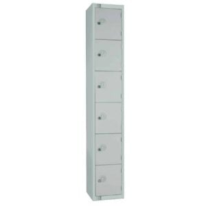 Elite Six Door Manual Combination Locker Locker Grey with Sloping Top