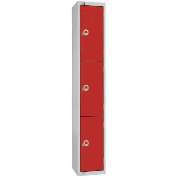 Elite Four Door Manual Combination Locker Locker Red with Sloping Top