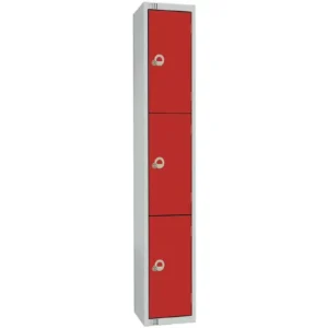 Elite Four Door Electronic Combination Locker with Sloping Top Red