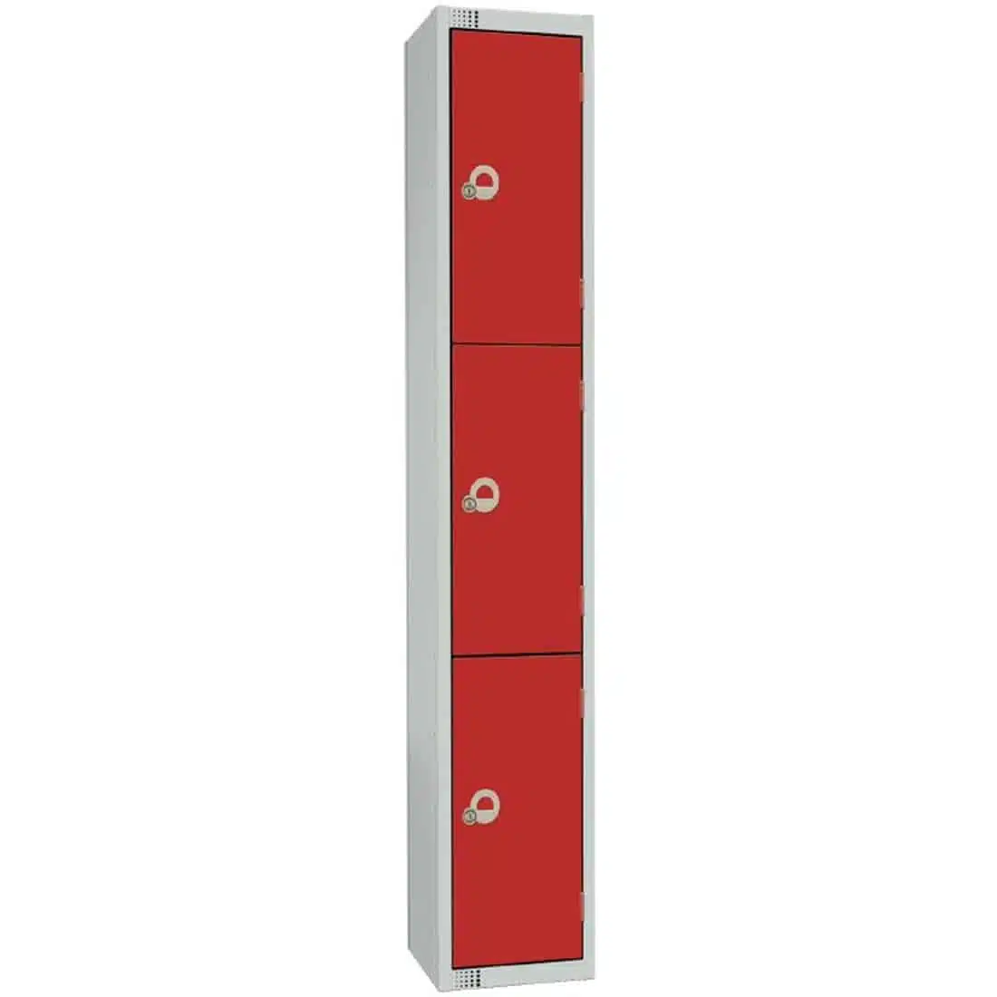 Elite Four Door Electronic Combination Locker with Sloping Top Red