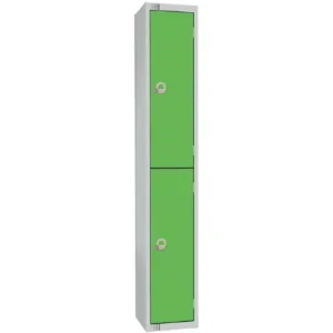 Elite Double Door Camlock Locker with Sloping Top Green