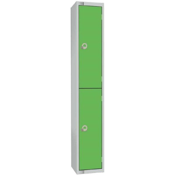 Elite Double Door Electronic Combination Locker with Sloping Top Green