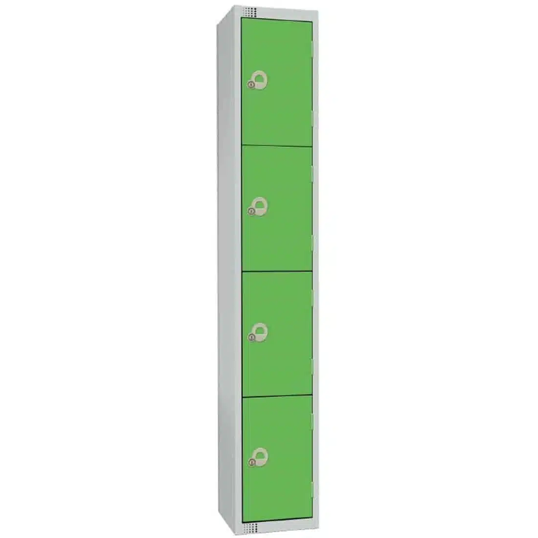 Elite Four Door Coin Return Locker with Sloping Top Green