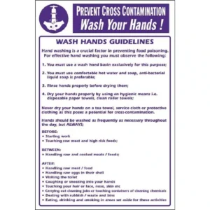 Vogue Prevent Cross Contamination Wash Hands Sign