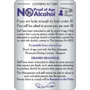 Under Age Drinking Sign