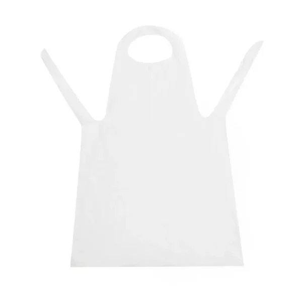 Disposable Polythene Bib Aprons White - Image 3